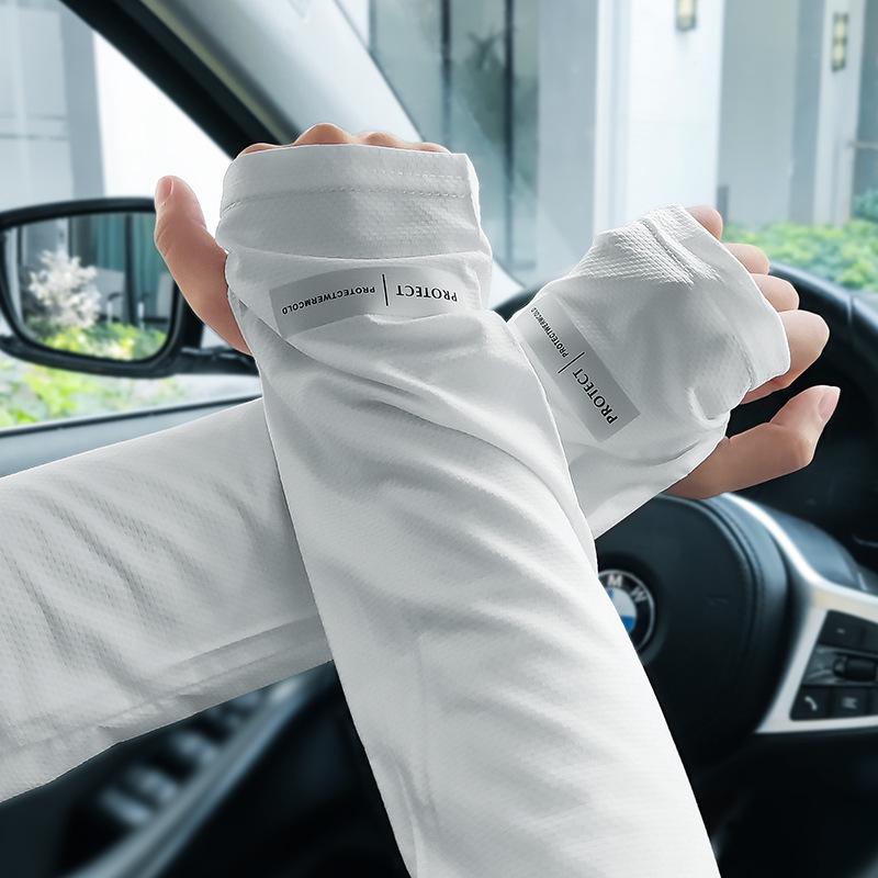 Sommer Eis Seide UV-Schutz Arm- und Gesichtsmanschetten - Atmungsaktiv, Dünn, Unisex