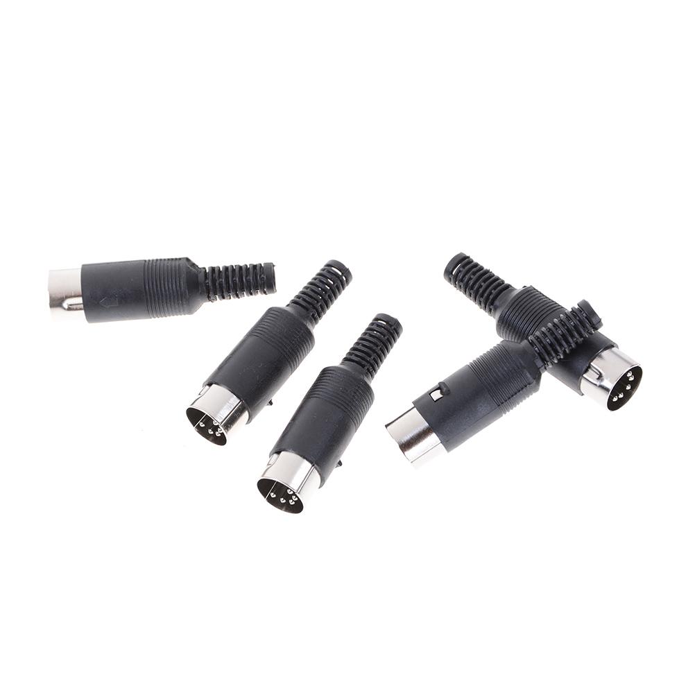 5pcs/lot DIN Male Plug Cable Connector 5 Pin with Plastic Handle Black Color Wholesale