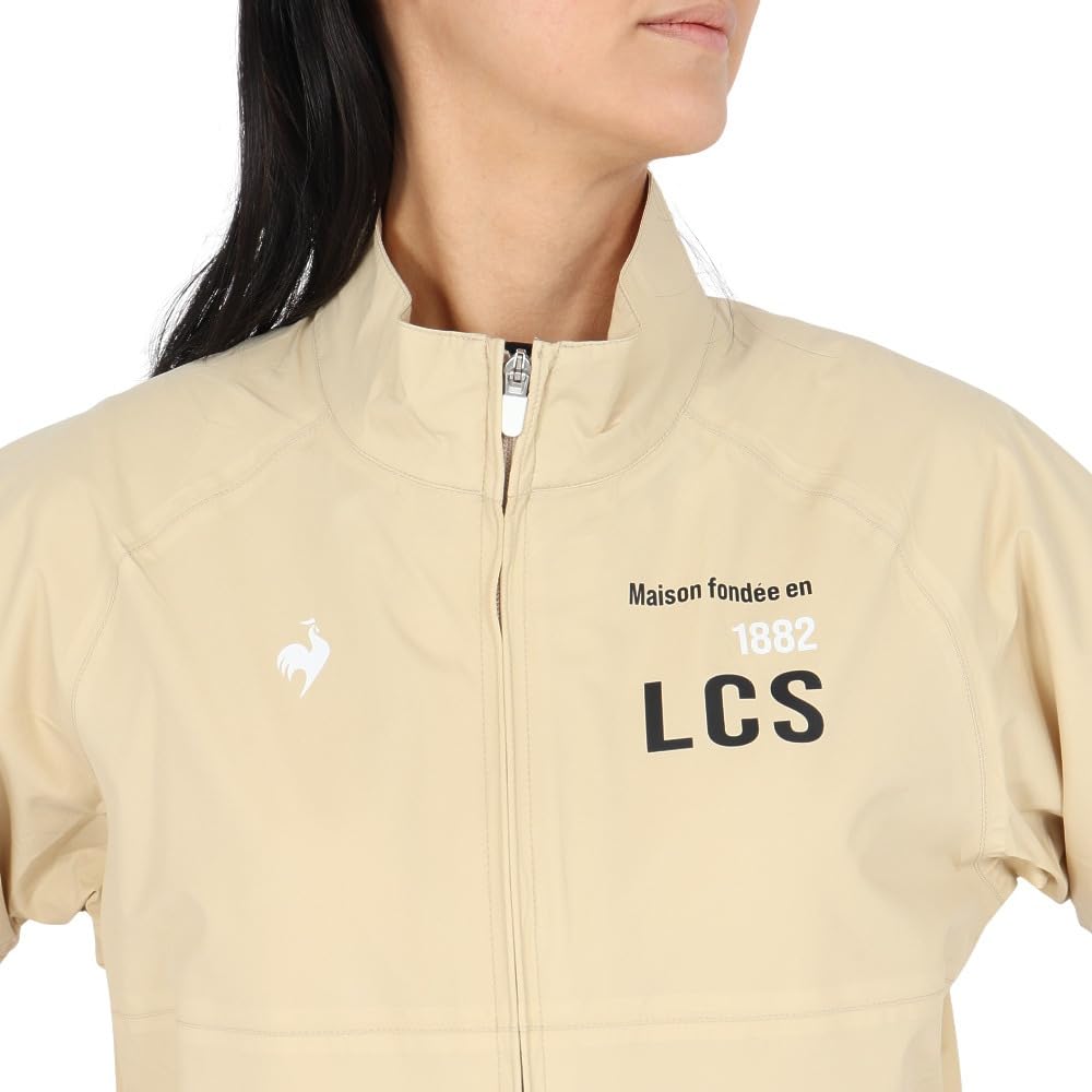 Coq Sportif Rainwear Top and Bottom Detachable Storage Bag Light QGWXJH00W BG00 [Le Golf] [Stretch Forcer] Set, Sleeves, Ventilation, Included,