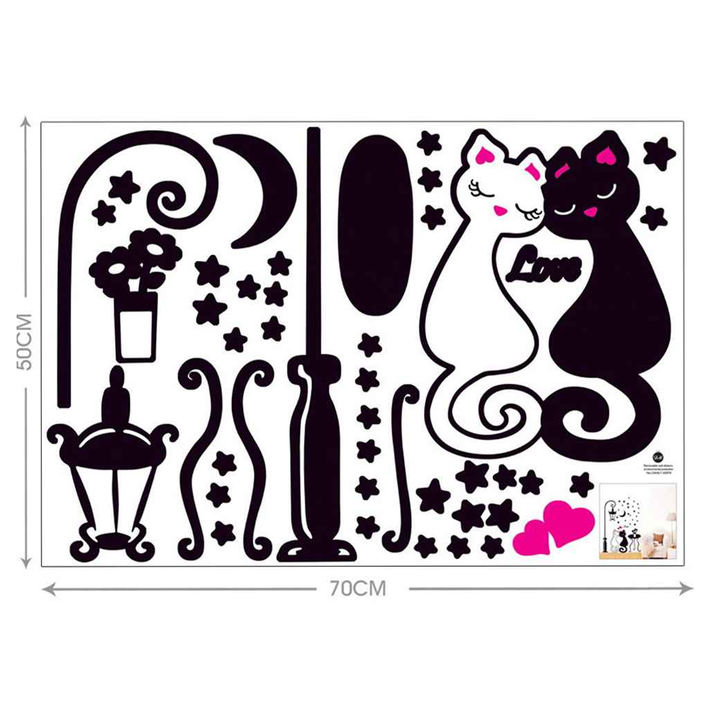 Cat Wall Sticker Cartoon Wallpaper Removable Universal Multifunctional Walls Decoration Home Decor Living Room