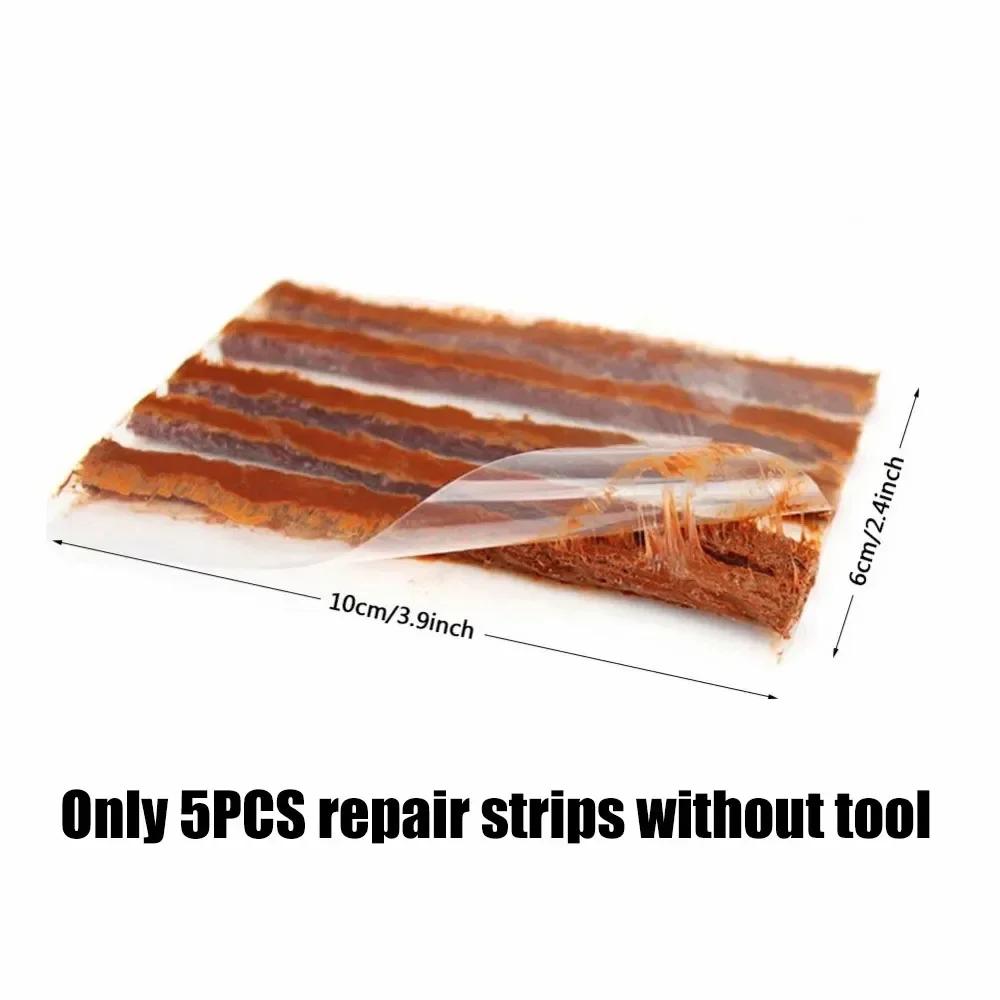 1Set Car Tire Repair Tools Kit Tyre Puncture Repairing Tool with Repair Rubber Strips Motorcycle Bike Tire Quick Repairing Kit