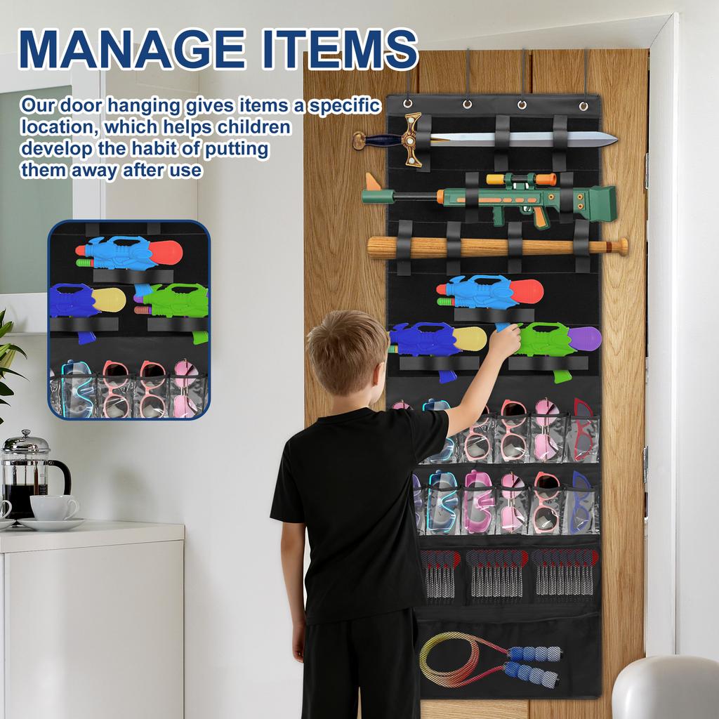 Über-die-Tür-Organizer Vliesstoff Spielzeugaufbewahrung Türhänger mit 16 Taschen Große Kapazität Wandmontage Home Aufbewahrungstasche