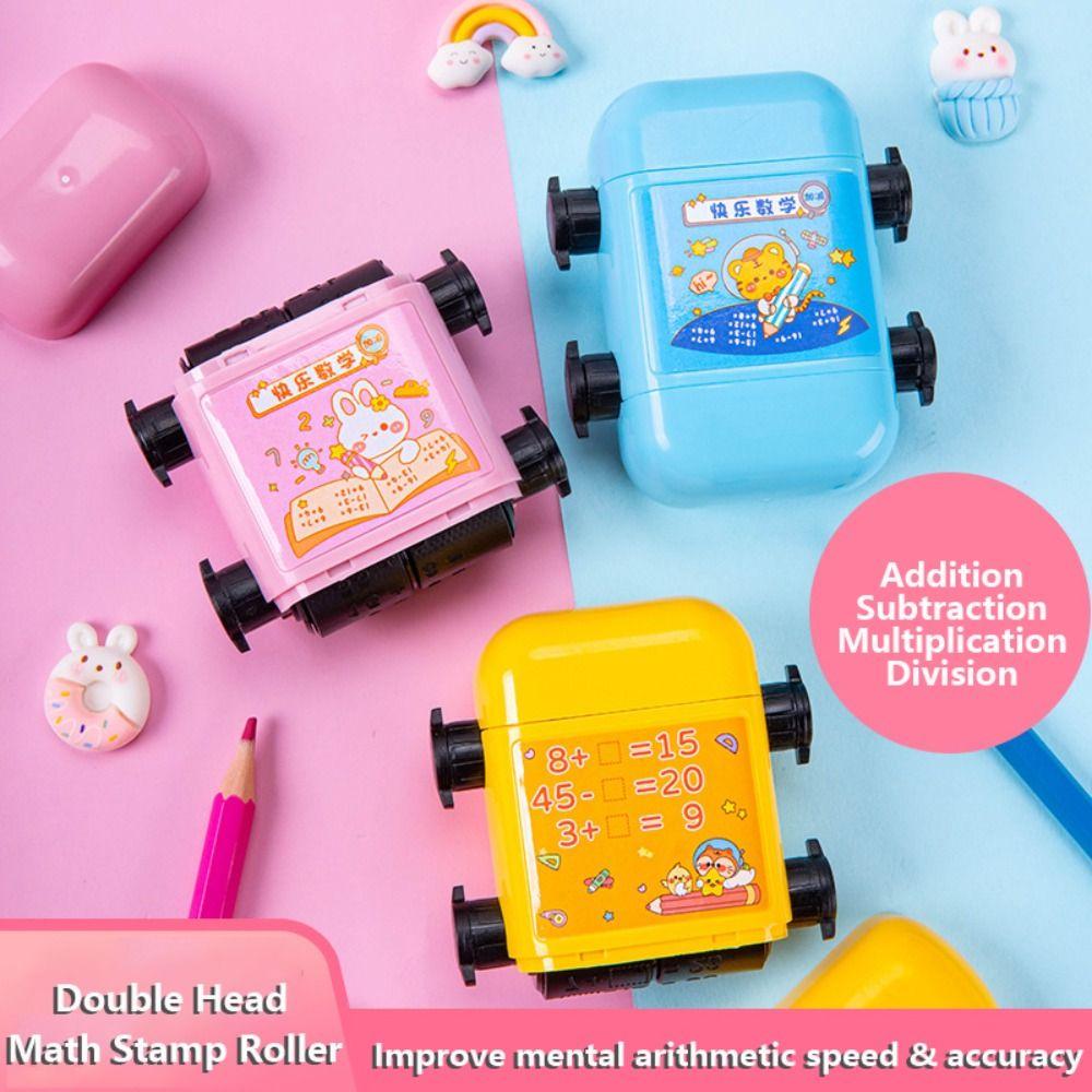 2-in-1 Math Rolling Stamp Reusable Arithmetic Practice Stamp High Quality Math Roller Stamp  School