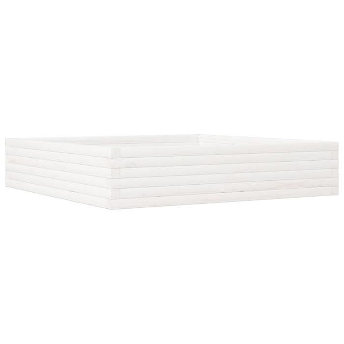 VidaXL Planter White 110x110x23 Cm Solid Pine Wood, Outdoor Planter, Flower Box, Plant Box, Planter 847214