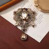 Pendant Rhinestone Brooch Hollow Luxury Ornaments Elegant Flower Brooch  Reward