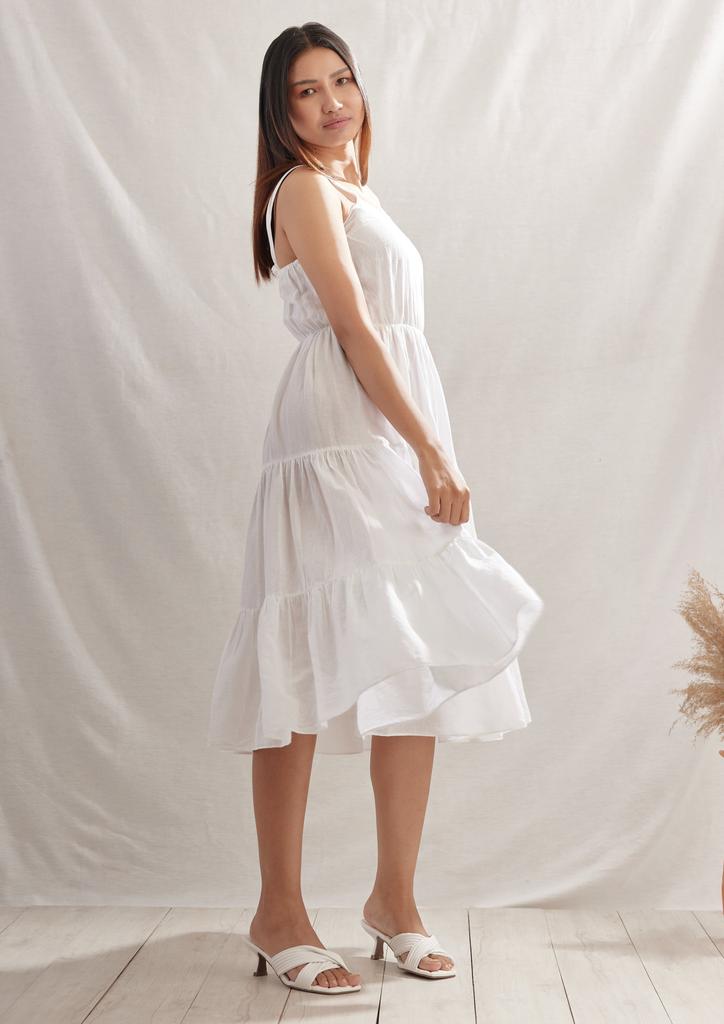 Casual Long Dress Women Floral Print Square Neck A-line Linen Summer Dress