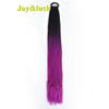 24 Zoll Ombre Yaki Straight Synthetische Haarverlängerungen Mädchen Farbe Geflochten Zopf Gummiband Box Braid