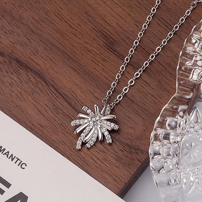 Изысканное бриллиантовое колье-фейерверк: Высококачественный универсальный дизайн для женщин на осень/зиму Copper