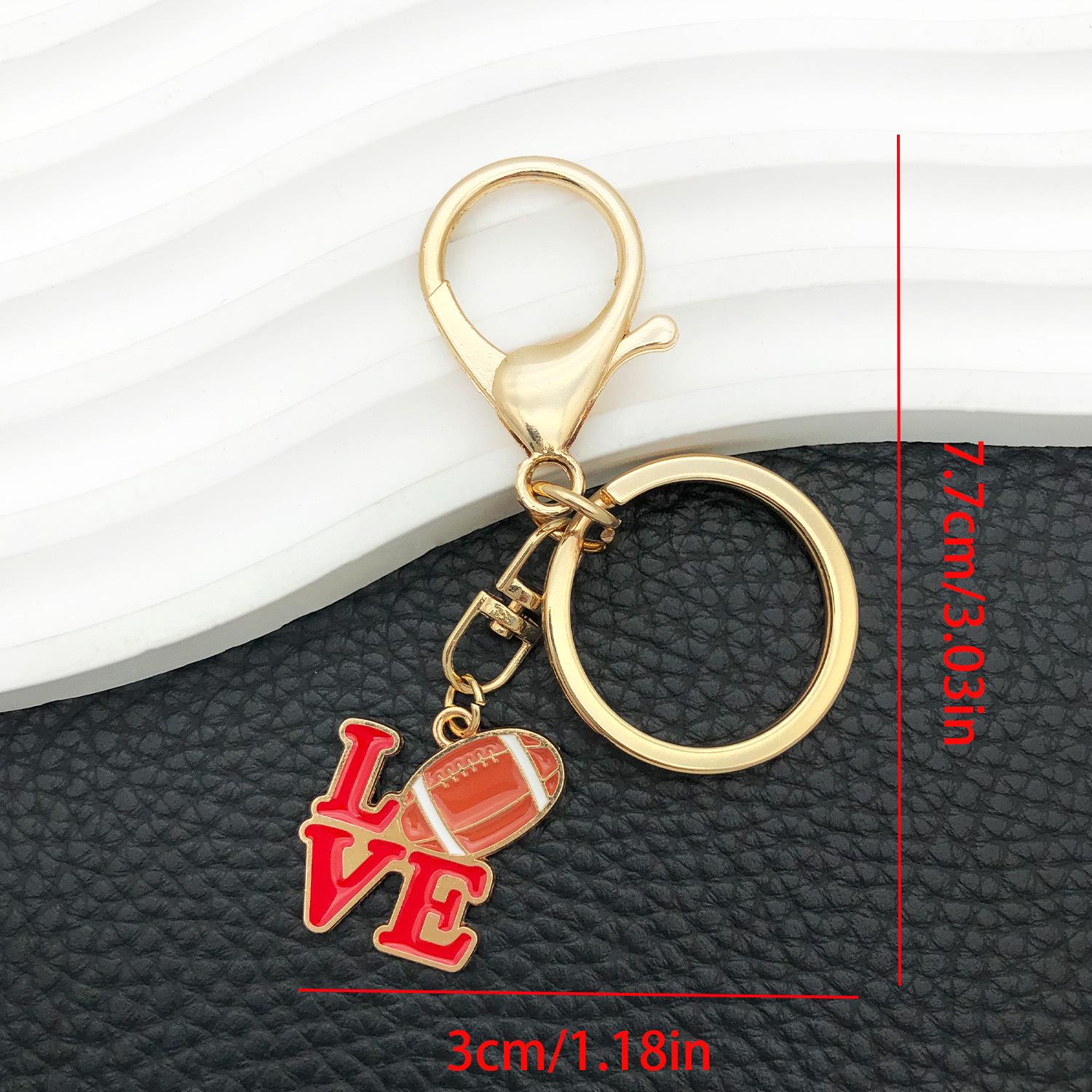 Cartoon Drip Oil Rugby Keychain Ornament