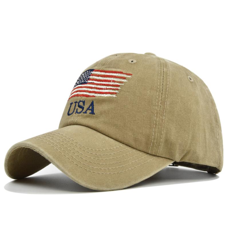 Vintage Usa Flag Embroidered Baseball Cap - Bold Lettering, Distressed Wash, Sun Protection - Trendy Dad Hat For Outdoor
