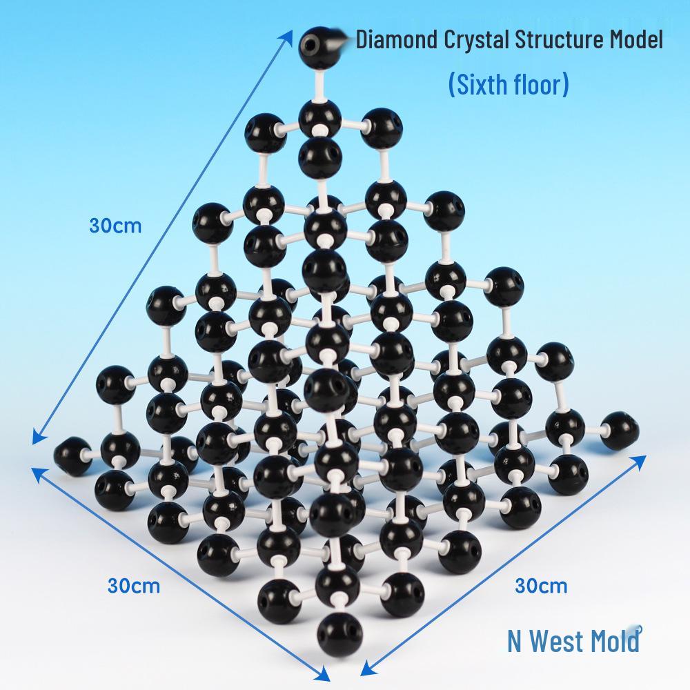 Diamond Crystal Structure Model - 91 Ball Unit Cell Teaching Aid Carbon Atom Diameter 23mm