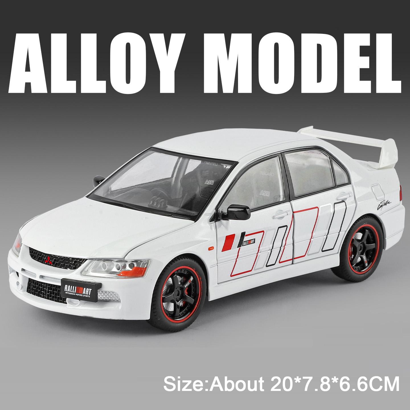 

1:24 Lancer Evolution IX Car Model Toy Sound Light Doors Opened Shock Absorption Supercar Models Toys for Kids Edutainment