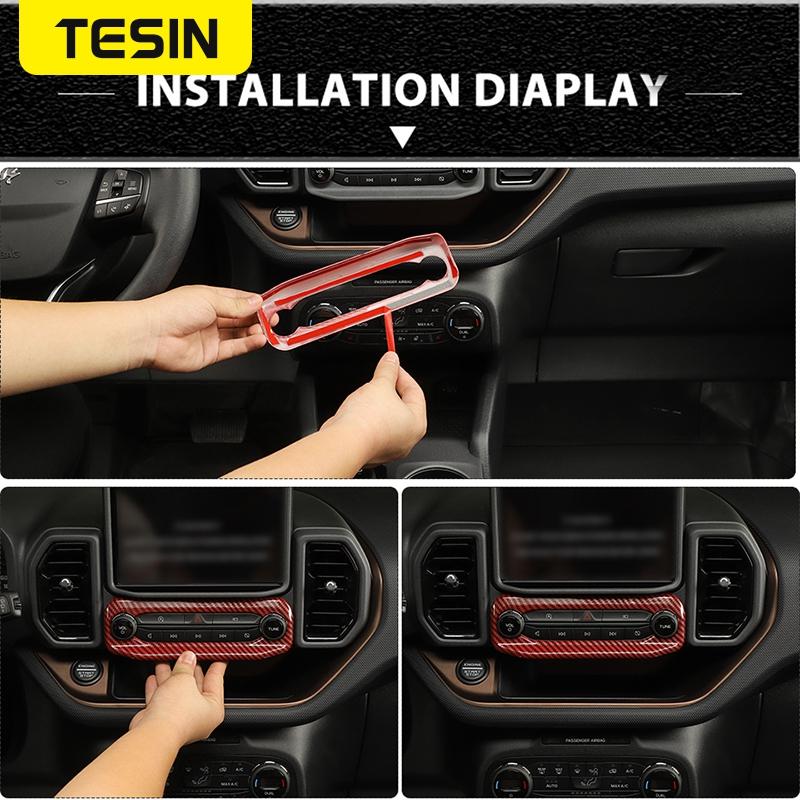 TESIN Autocolant ornamental pentru cadru de decorare a ecranului de navigație pentru consola centrală auto pentru Ford Bronco Sport 2022 Interior