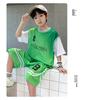 Boys' summer basketball suit set new 2026 mid to large children's summer short sleeved quick drying sports football suit trend