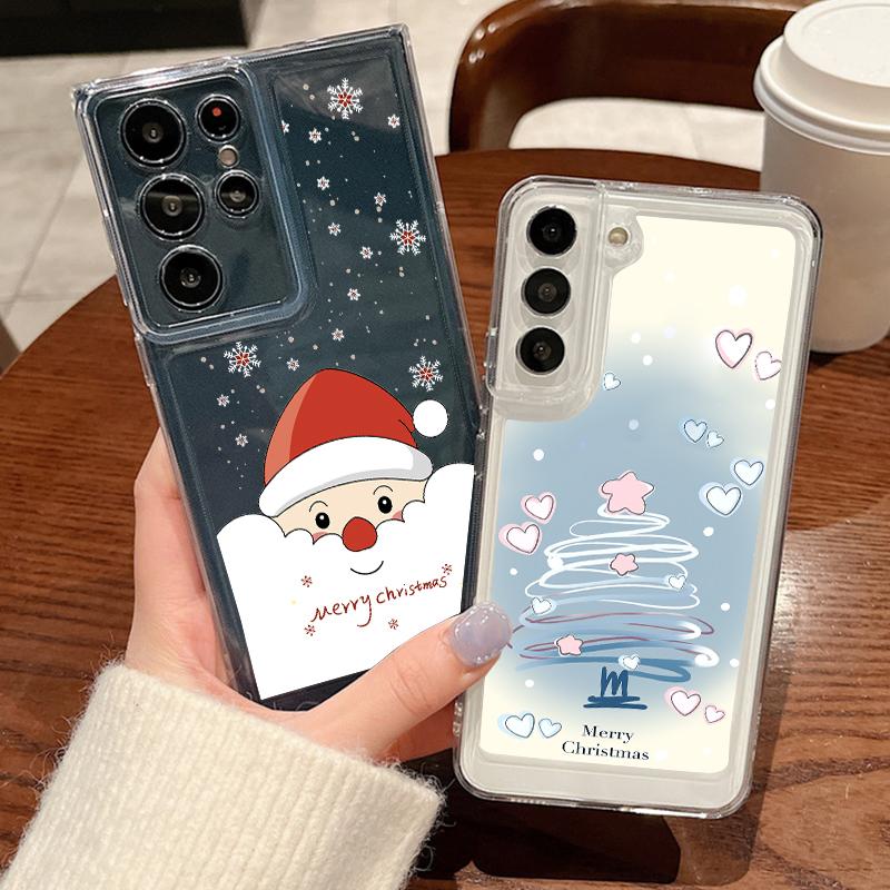 Christmas Tree Print Case For Samsung Galaxy S25 S24 S22 Ultra S23 S24 FE A17 A56 A16 A36 A26 A55 A15 A25 A54 5G Clear Soft TPU Phone Cover