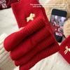 Red Socks for Women, Pure Cotton New Year Wedding Socks, Autumn and Winter Embroidered, Bright Red Cotton