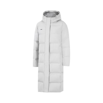 Li Ning Solid Color Zipper Hooded Versatile Casual Down Jacket Women Outerwear AYMV348-4