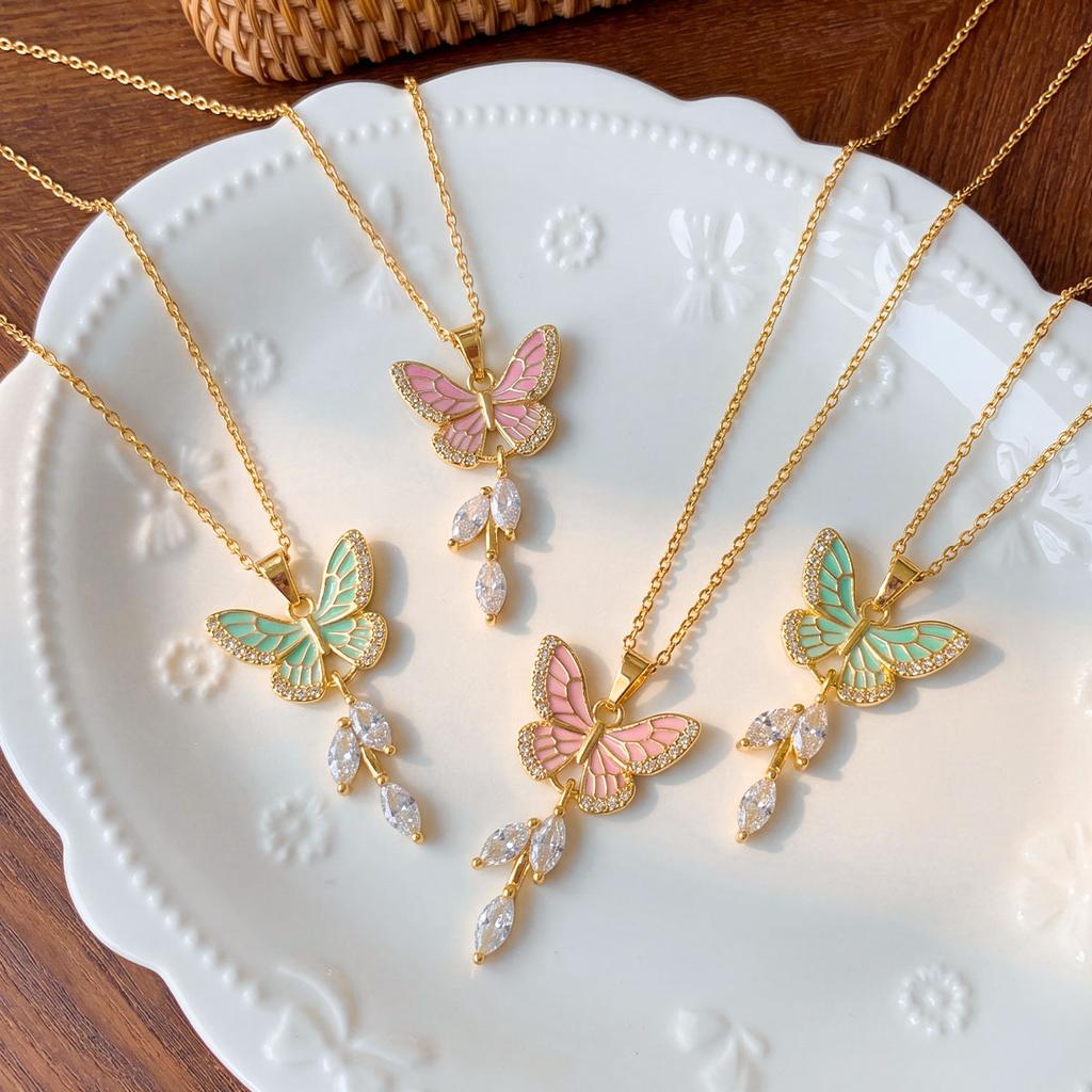Light Luxury Niche Sweet Collarbone Butterfly Necklace