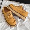 Fashion Men Fashion Wedding Party Dress Platform Shoes Lace-up Tassels Shoe Orange Carved Brogue Cow Suede Leather Sneakers Man Footwear