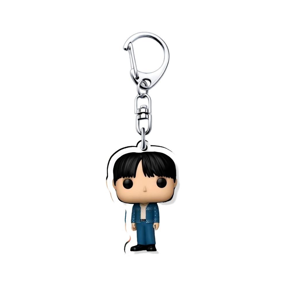 7pcs BTS Cute Cartoon Style Keychain, Acrylic Figure Charm, Kpop ARMY Fans Collectible Bag Pendant