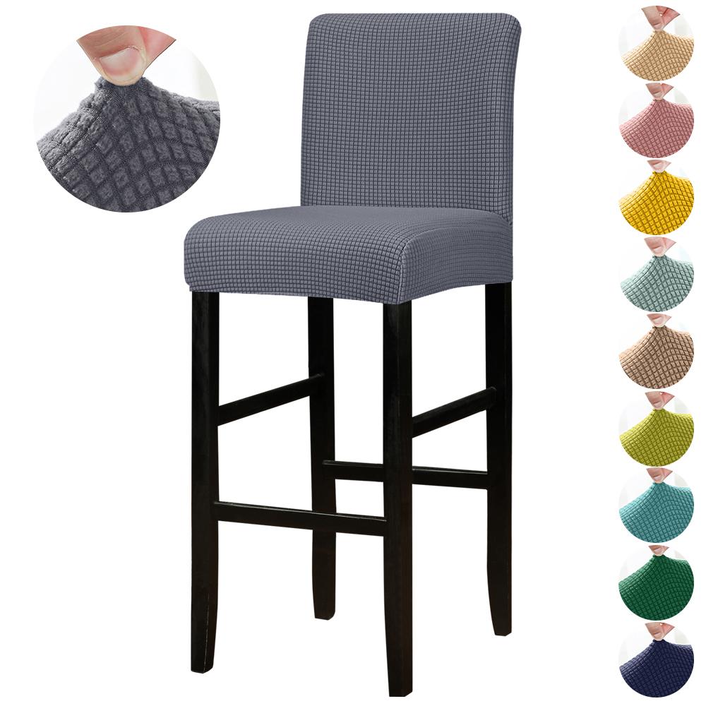 Stretch Fabric Bar Chair Covers Short Back Washable Seat Protectors For Dining Room Kitchen Hotel Banquet