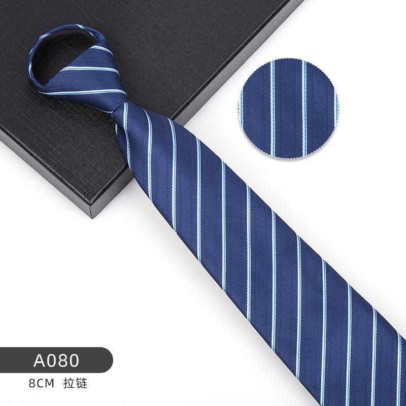 Business Blue Formal Tie Zipper Groom Wedding Korean Version Narrow Lazy Without Striped Bow Tie Plaid