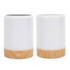 Solar Night Light Efficient Monocrystalline Silicon Solar Panel Wood Grain Table Lamp Lantern for Home Garden Patio