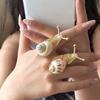 Adjustable Open Rings White Shell Geometric Ring Personality Shell Snail Ring  Jewelry Gift