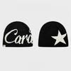 Simple Acrylic Knit Beanies Star Print Stretchable Fit Cap For Men Women Winter Outdoor Sports Warm Unisex