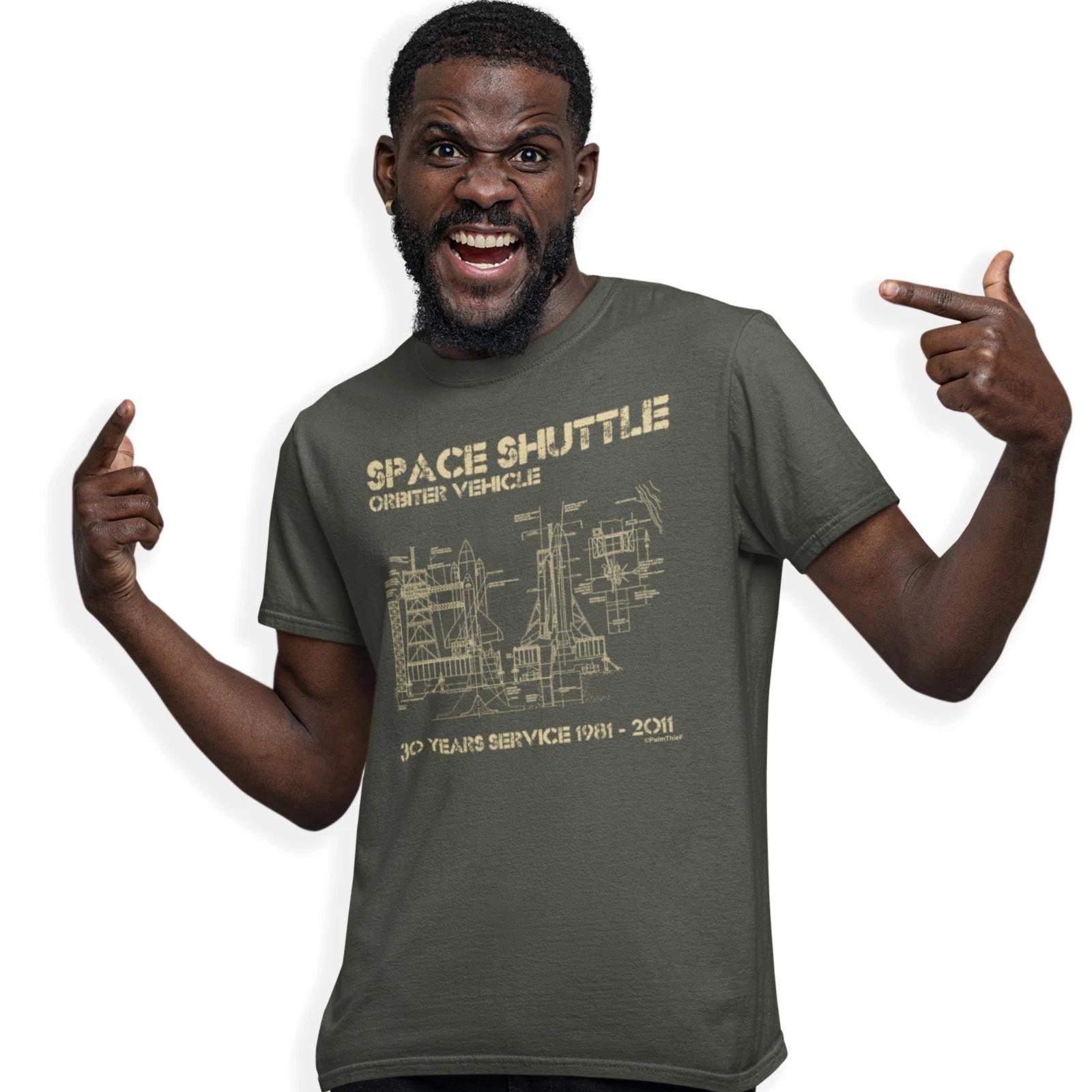 Space Shuttle Orbiter Vehicle Blueprint T-Shirt Spacecraft Birthday Gift 3XL