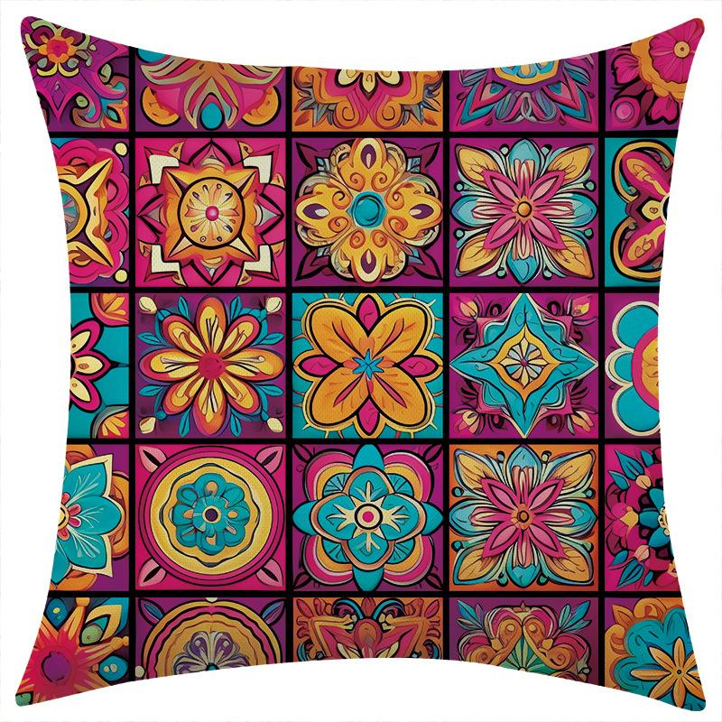 Νέα Ρετρό Γεωμετρική Καρό Λινό Πριτν Μαξιλαροθήκη Αυτοκινήτου Καναπέ Οσφυϊκό Μαξιλάρι Μαξιλάρι