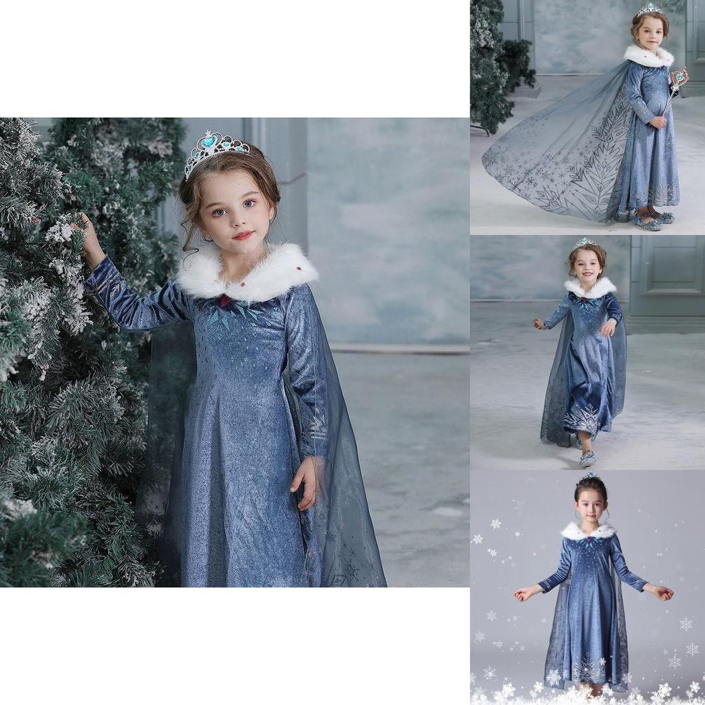 Elegancka sukienka Księżniczki Elsy z Krainy Lodu dla dziewczynek Idealny strój na przyjęcie bożonarodzeniowe