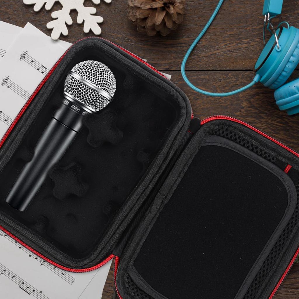 iPlusmile Microphone Storage Case Black Waterproof Dustproof Shockproof Impact Resistant 19cm Wireless Microphone Protection Box