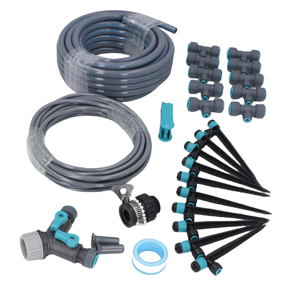 Drip Irrigation Kit 10m Hose Adjustable Spray Nozzle Plant Watering System for Lawn Garden