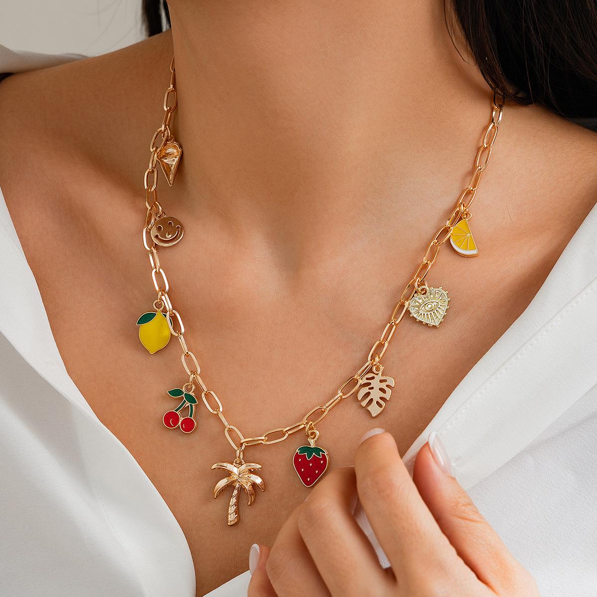 

Exaggerate Punk Metal Heart Pendant Necklace for Women Crystal Cross Multilayer Necklace Statement Part Jewelry Accessories New