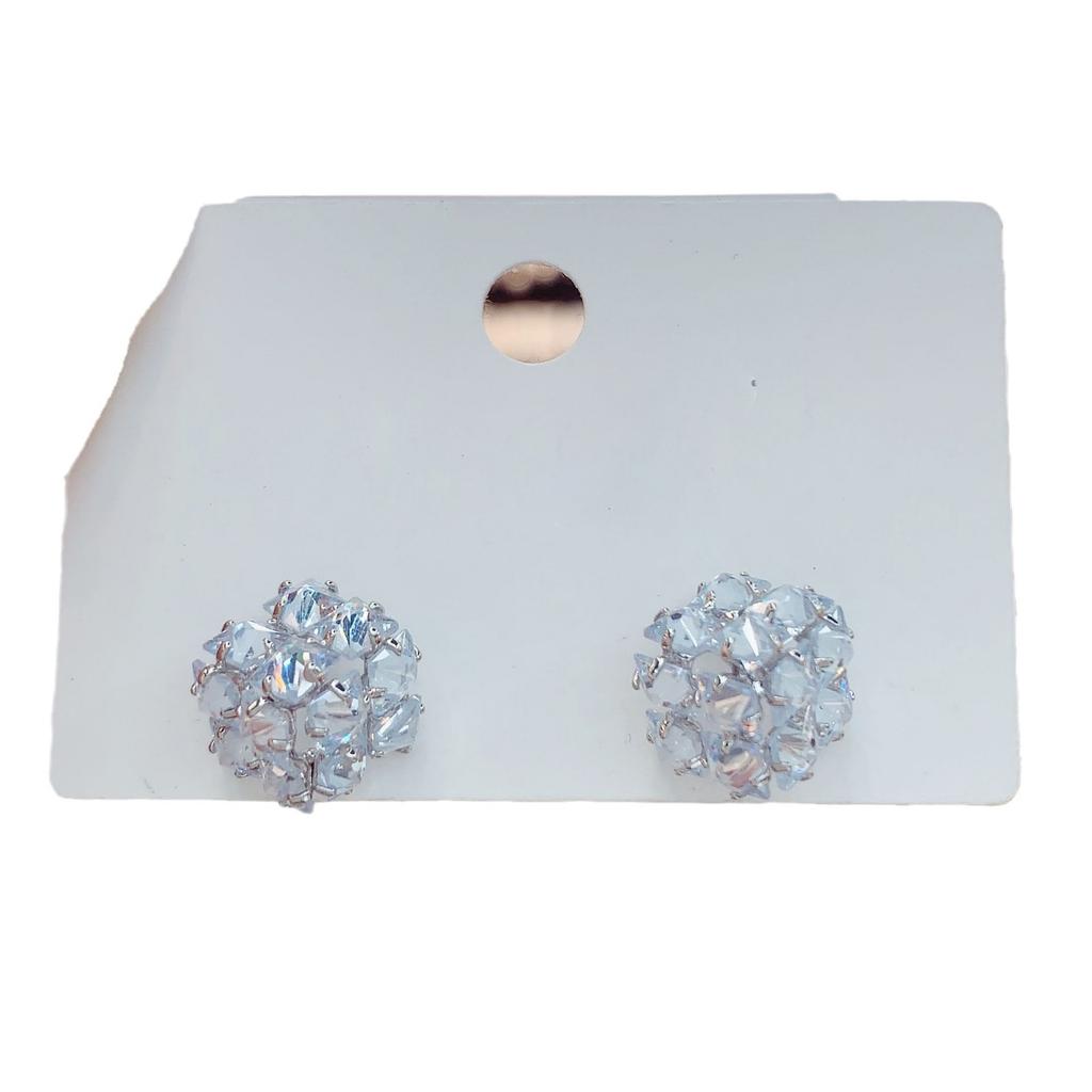 Delicate Square Rhinestone Stud Earrings for Women Shiny Cube Crystal Stud Earrings Fashion Wedding Date Jewelry Birthday Gifts