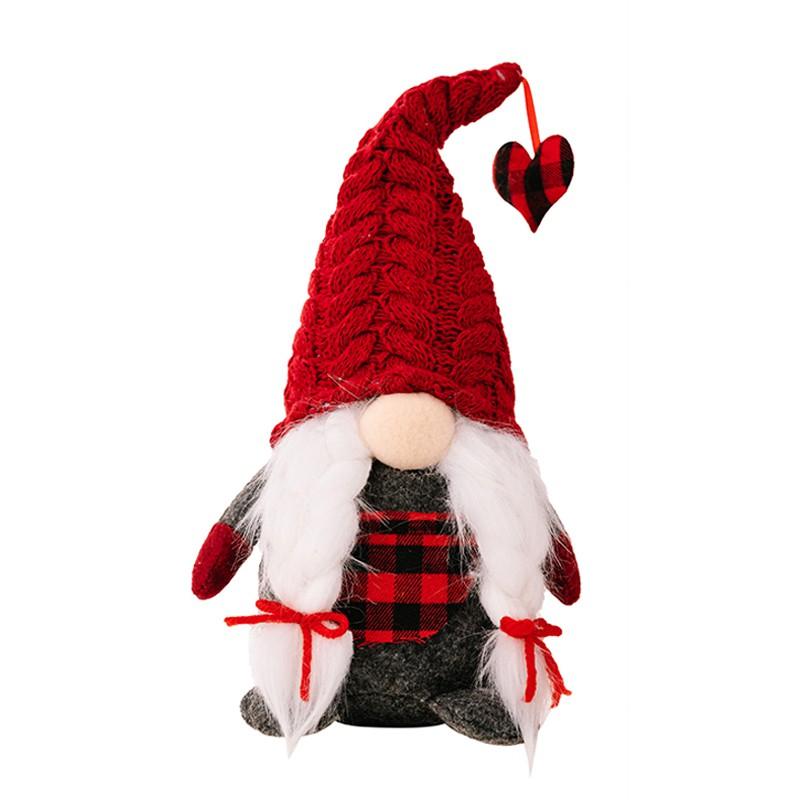 Valentine's Day Glitter Gnome Plush Elf Decorations Mr and Mrs Handmade Scandinavian Tomte for Valentine's Day Home Decoration