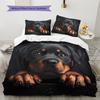 Black Rottweiler Pattern Bedding Home Decoration Birthday Gift (1 * duvet cover + 2 * pillowcase, without core)