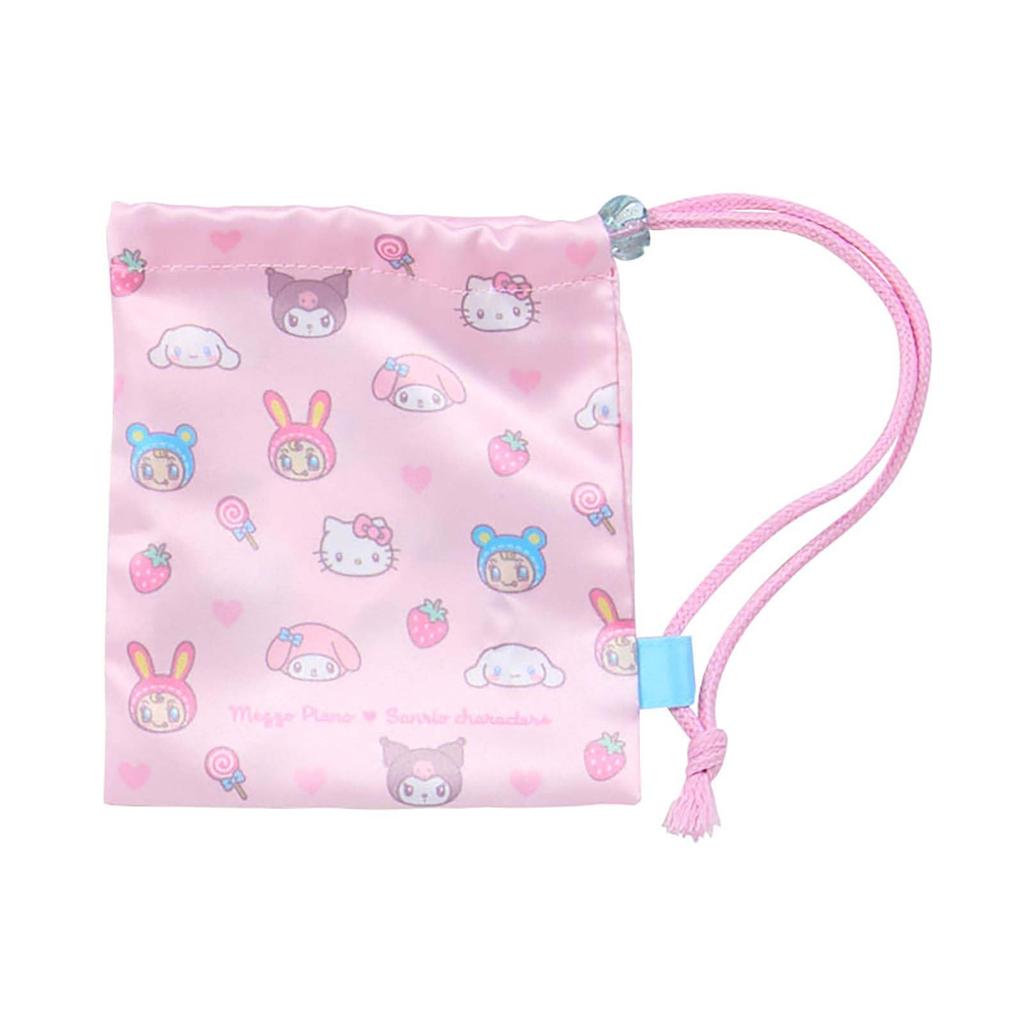 Sanrio mezzo piano secret mini drawstring bag featuring Sanrio 329070 characters,