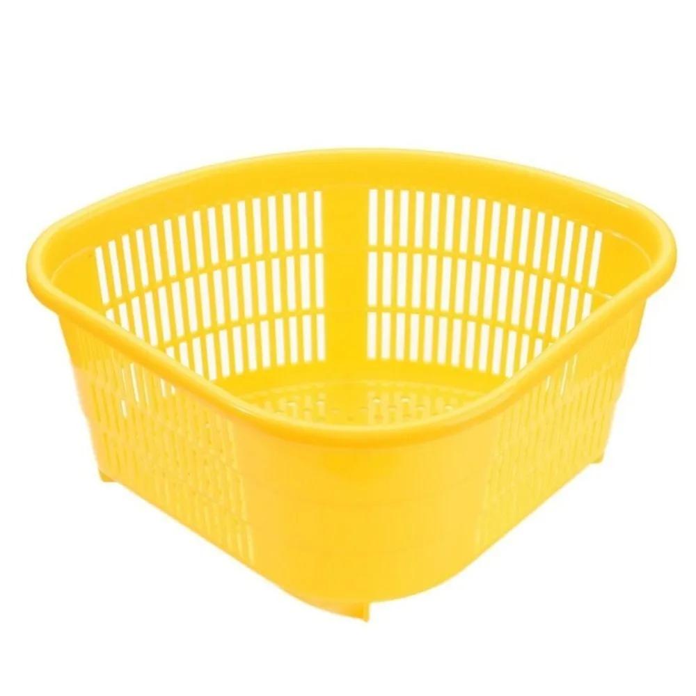 Contrasting Colors Drain Strainer Basket Kitchen Household Space Saving Triangular Sink Drain Basket Durable жёлтый