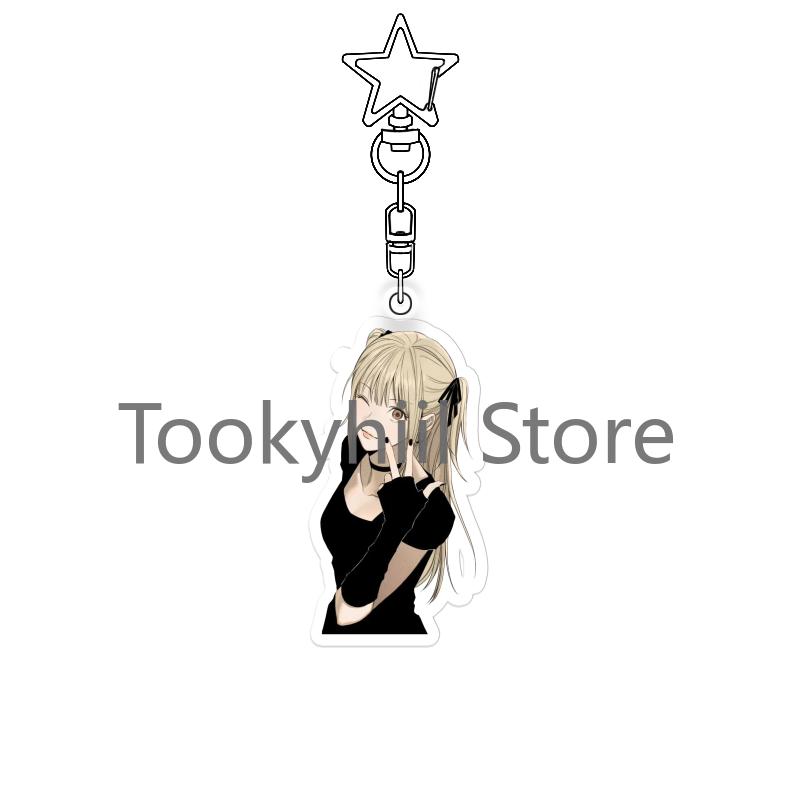 Death Note Keychain L Misa Amane Anime Cartoon Game Jewelry Fashion Figure Yagami Light Transparent Acrylic Ornaments Girl Gift