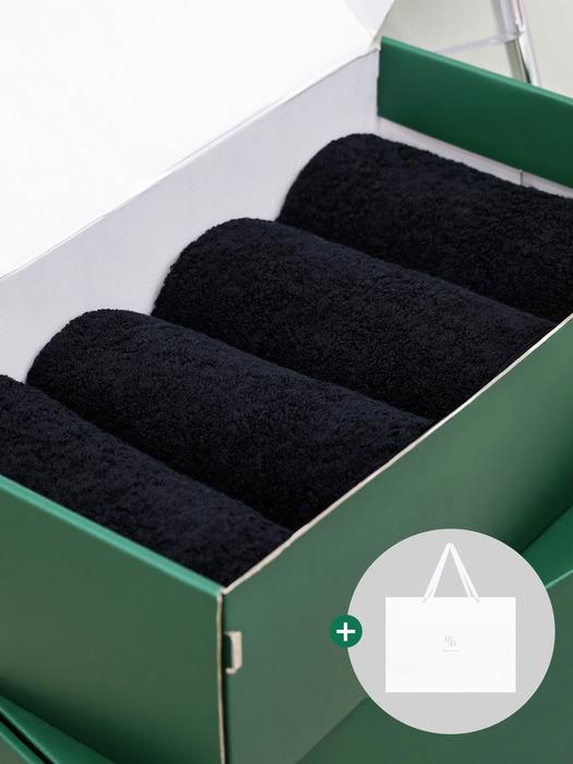 Songwol Towel 1% Black Bean 200g 40-count Combed Towel 4P Black Bean