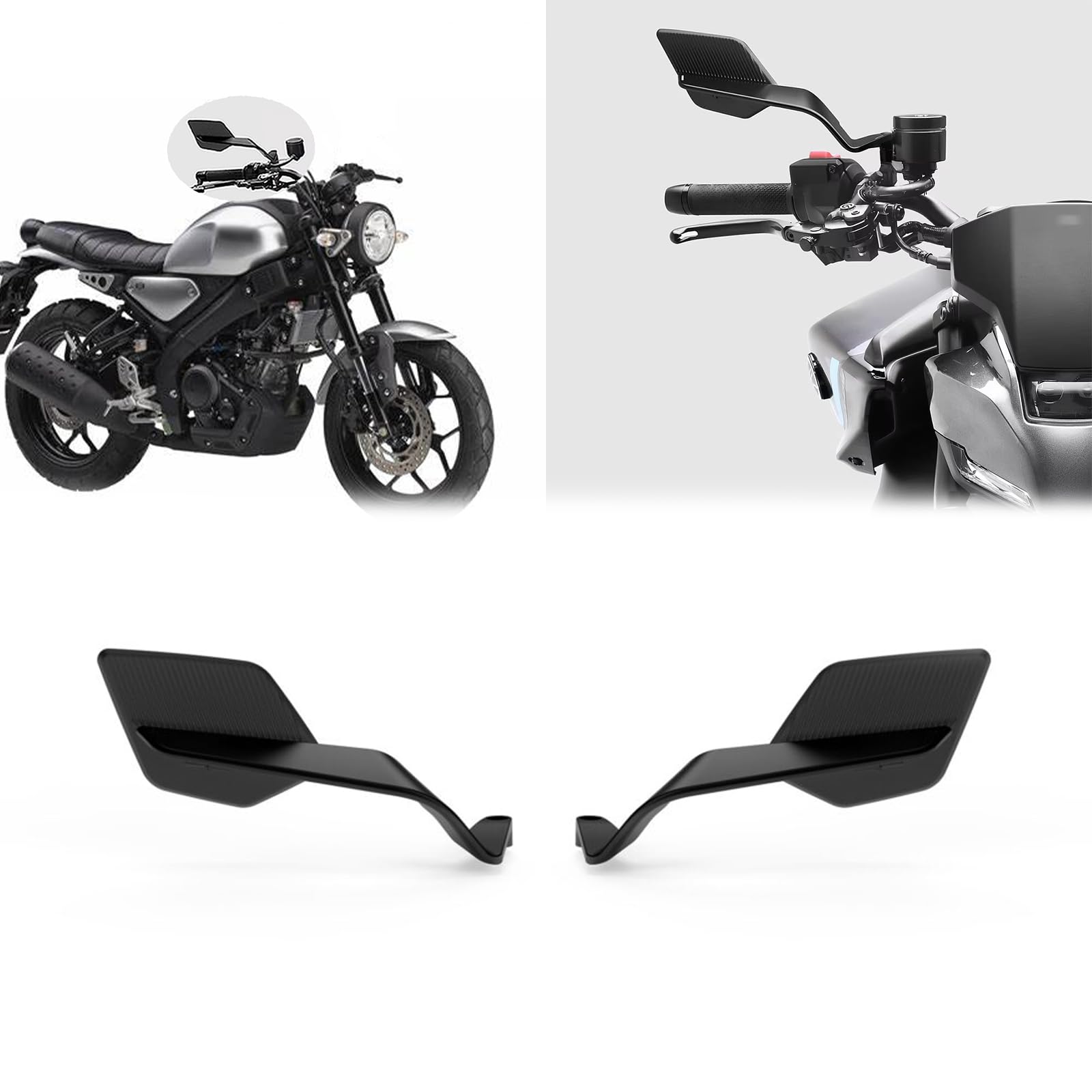 

New Motorcycle Rearview Mirror with Invisible Winglet Design for 2025 and XSR XSR125, XSR155, 125/155 [Used] чёрный