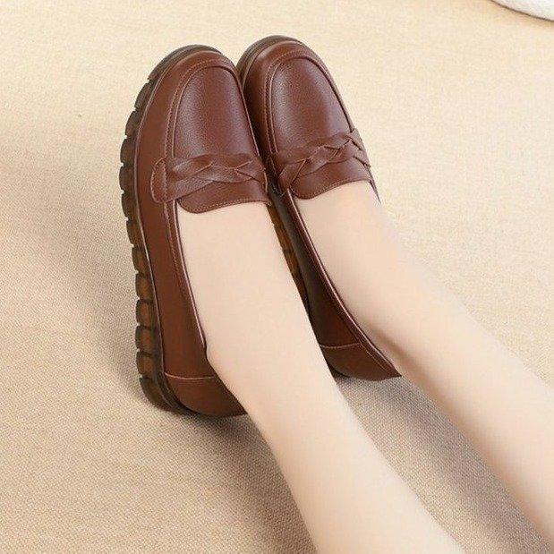 Leather Soft Sole Beef Tendon Sole Non-slip Casual Middle-aged and Elderly Mother Shoes Women's Leather Shoes Middle-aged Single Shoes Women's Shoes