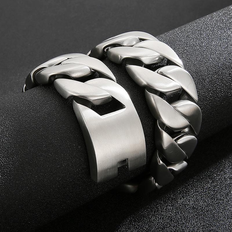 Kalen 20mm Punk Men's Women's Stainless Steel Necklace Heavy Larger Necklace Curb Cuban Chain Choker Jewelry 40/42cm Length