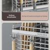 Wall-Mounted 304 Stainless Steel Chopsticks and Utensil Storage Rack
