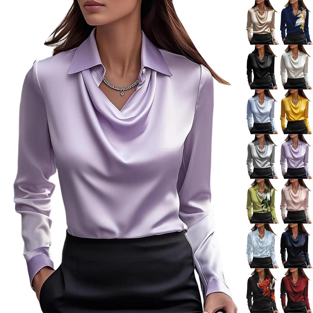 Kadın Modası Baskılı V Yaka Uzun Kollu Mizaç Kazak Gömlek Üst