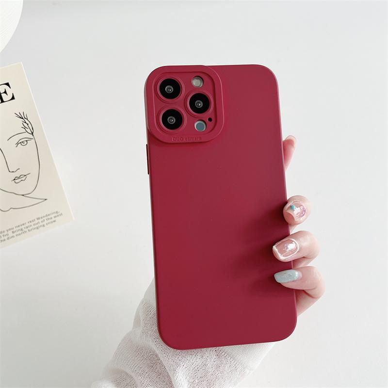 Colorful Soft Silicone Case For iPhone 15 14 Pro Max 13 12 Mini 11 Pro Max 7 8 SE 2020 Camera Protection Phone Cover