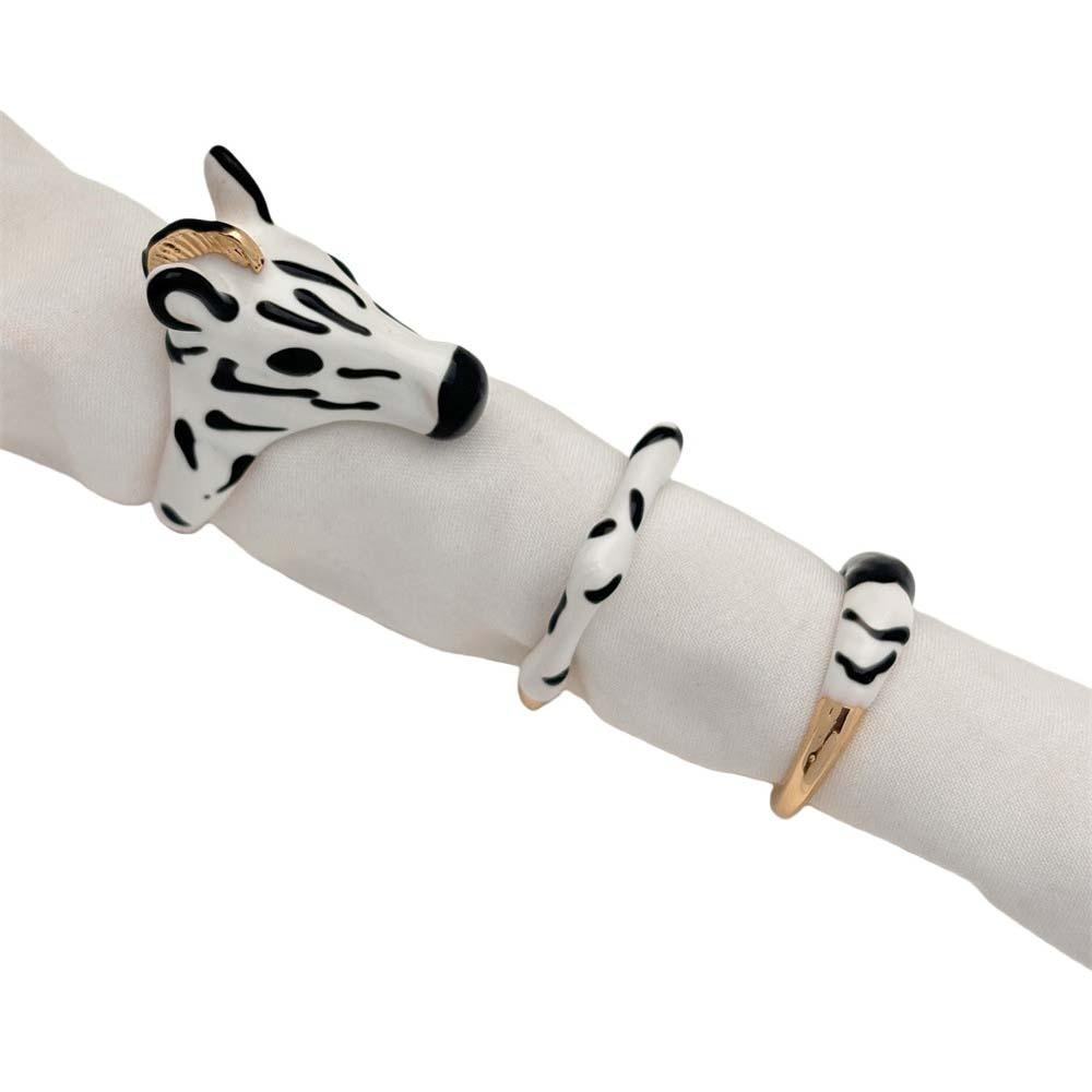 Pony Horse Cartoon Glaze Ring Delicate Opening Finger Ring Aesthetic Animal Horse Ring Set  Lady