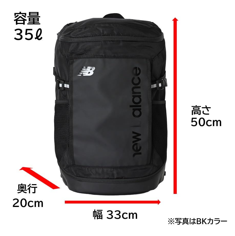 Rucksack Top Loading Backpack 35L Large capacity School Black Club activities 35L A4 storage Water repellent Durable LAB55614 COG OSZ [New Balance]